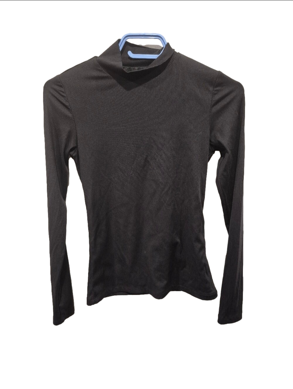 ​House of Harlow 1960 Black Ribbed Lined Mock Neck Long Sleeve Top Size XS